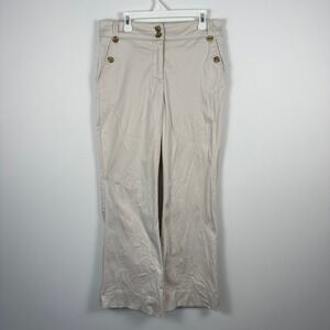 ✨3 for $20 SC&CO Sportswear Khaki Sailor Pants Beige Button Detail Trousers‎ 6